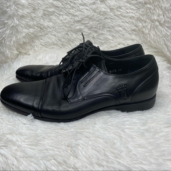 Vinicio black leather lace heels oxfords main image 9